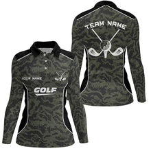 Load image into Gallery viewer, Women golf polo shirts custom green camo golf tops for ladies, golf clubs team golf jerseys NQS6489