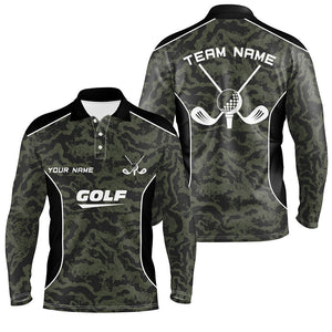 Mens golf polo shirts custom green camo golf tops for mens, golf clubs team golf jerseys NQS6489