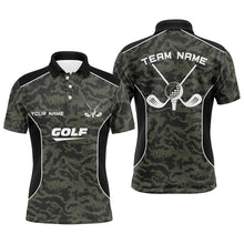 Load image into Gallery viewer, Mens golf polo shirts custom green camo golf tops for mens, golf clubs team golf jerseys NQS6489