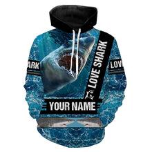 Load image into Gallery viewer, Shark Fishing  Customize name 3D All over print shirts - personalized apparel gift for fisherman, fishing lovers - NQS663
