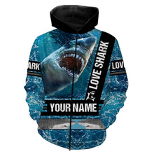 Load image into Gallery viewer, Shark Fishing  Customize name 3D All over print shirts - personalized apparel gift for fisherman, fishing lovers - NQS663