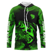 Load image into Gallery viewer, Largemouth Bass fishing jersey Custom UV protection performance bass fishing tournament shirts | Green NQS7236