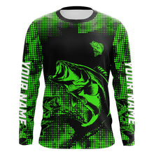 Load image into Gallery viewer, Largemouth Bass fishing jersey Custom UV protection performance bass fishing tournament shirts | Green NQS7236