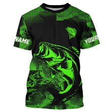 Load image into Gallery viewer, Largemouth Bass fishing jersey Custom UV protection performance bass fishing tournament shirts | Green NQS7236