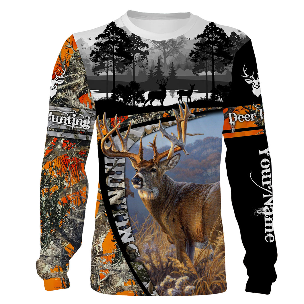 Deer Hunting Orange Muddy camo Customize Name 3D All Over Printed Shirts NQS938