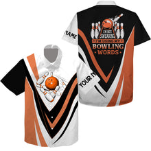 Load image into Gallery viewer, Custom Hawaiian bowling shirts I&#39;m not swearing, I&#39;m using my bowling words orange bowl shirts NQS4479