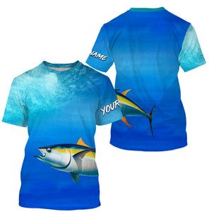 Tuna fishing scales blue ocean sea wave camo Custom Name sun protection UPF 30+ fishing jersey NQS3414