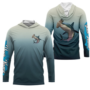 Hammerhead Shark fishing Custom sun protection long sleeve fishing jersey, Shark fishing shirts NQS4049