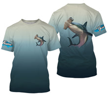 Load image into Gallery viewer, Hammerhead Shark fishing Custom sun protection long sleeve fishing jersey, Shark fishing shirts NQS4049