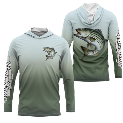 Striped Bass fishing Custom sun protection long sleeve fishing jersey, Striper fishing shirts NQS4050