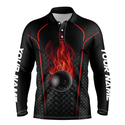 Bowling Shirt For men custom polo Bowling Jersey 3D Bowling Team Shirt For men | Red NQS6769