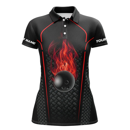 Bowling Shirt For women custom short sleeve polo Bowling Jersey 3D Bowling Team Shirt For women | Red NQS6769
