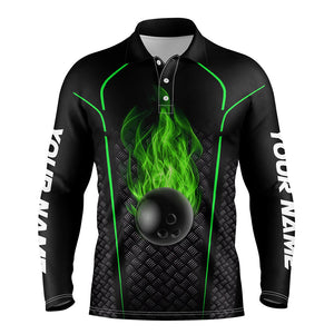 Bowling Shirt For men custom polo Bowling Jersey 3D Bowling Team Shirt For men | Green NQS6770