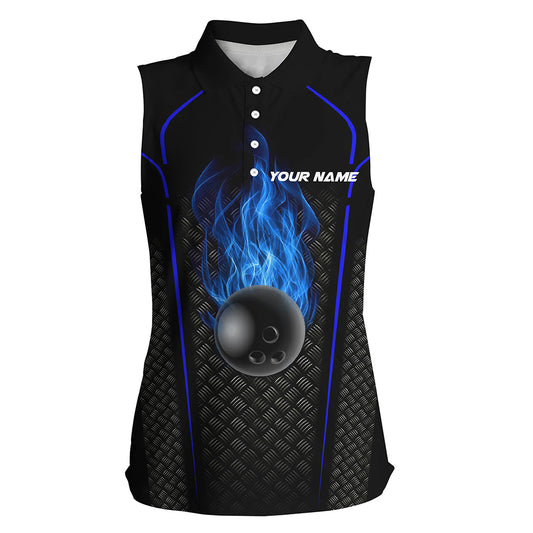 Custom sleeveless bowling shirt for women – personalized team jersey front view
