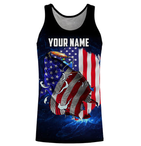 Crappie Fishing 3D American Flag patriotic Customize name All over print shirts - personalized fishing gift for men and women and Kid - NQS430