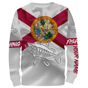Bass fishing Florida State Flag 3D All Over print shirts saltwater personalized fishing apparel for Adult and kid NQS433