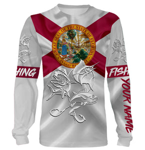 Offshore Slam Mahi mahi, Tuna, Sailfish fishing Florida State Flag custom name 3D All Over print shirts NQS465