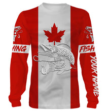 Load image into Gallery viewer, Northern Pike Fishing 3D Canadian Flag Customize name All over print shirts NQS471
