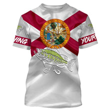 Load image into Gallery viewer, Bass Fishing Florida FL Flag Patriotic Customize Fishing Shirts  For Men, Women, Kid NQS480