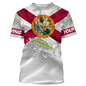 Bass Fishing Florida FL Flag Patriotic Customize Fishing Shirts  For Men, Women, Kid NQS480