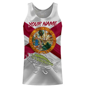 Bass Fishing Florida FL Flag Patriotic Customize Name Fishing Shirts Personalized All Over Printed Shirts For Men, Women And Kid NQS480