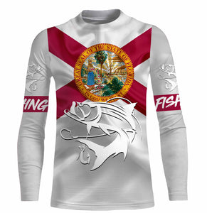 Tarpon Fishing Florida Flag Custom name All over print shirts - personalized fishing gift for men, women and kid - NQS494