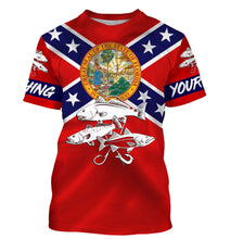 Load image into Gallery viewer, Inshore Slam Snook, Redfish, Trout fishing Florida Battle Flag 3D All Over print shirts NQS528