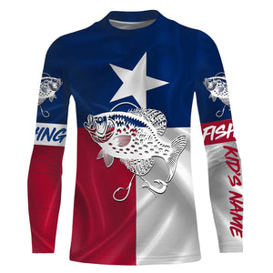 Crappie Tattoo fishing Texas Flag 3D All Over print shirts saltwater personalized fishing apparel for Adult and kid NQS398