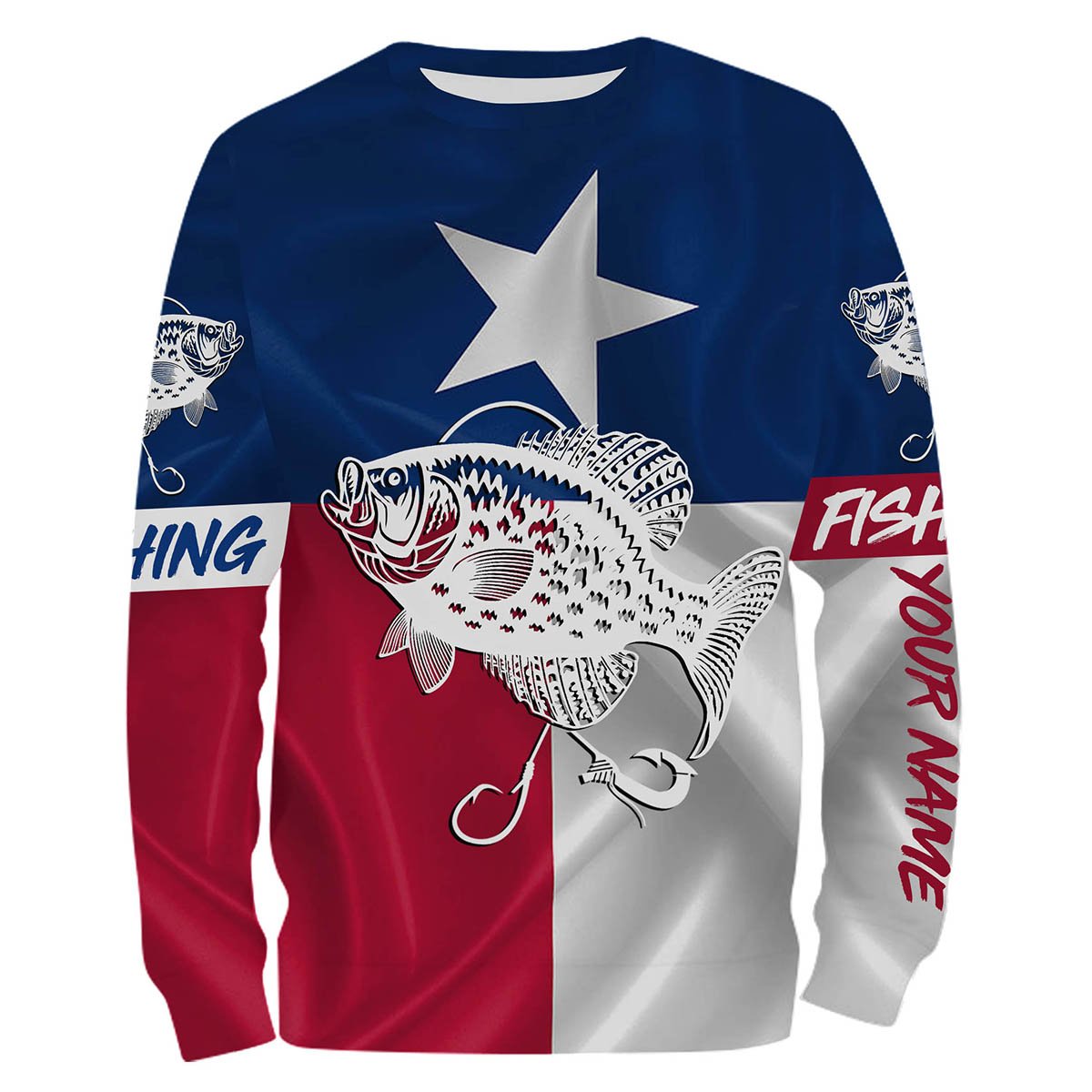 Crappie Tattoo fishing Texas Flag 3D All Over print shirts saltwater p –  ChipteeAmz