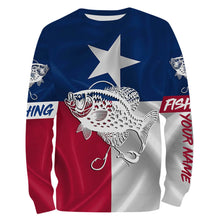 Load image into Gallery viewer, Crappie Tattoo fishing Texas Flag 3D All Over print shirts saltwater personalized fishing apparel for Adult and kid NQS398
