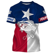 Load image into Gallery viewer, Crappie Tattoo fishing Texas Flag 3D All Over print shirts saltwater personalized fishing apparel for Adult and kid NQS398