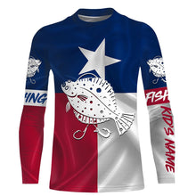 Load image into Gallery viewer, Flounder Tattoo fishing Texas Flag 3D All Over print shirts saltwater personalized fishing apparel for Adult and kid NQS401
