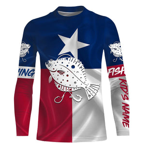 Flounder Tattoo fishing Texas Flag 3D All Over print shirts saltwater personalized fishing apparel for Adult and kid NQS401