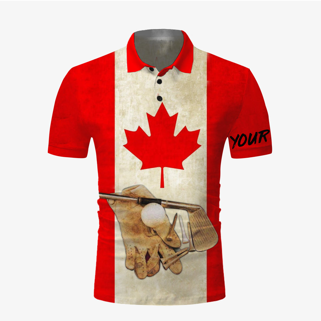Golf Canadian flag vintage all over print Polo shirt NQS680
