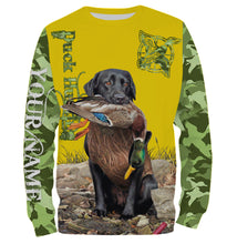 Load image into Gallery viewer, Labrador Retriever Duck Hunting dog Camo Yellow Customize Name 3D All Over Printed Shirts NQS681