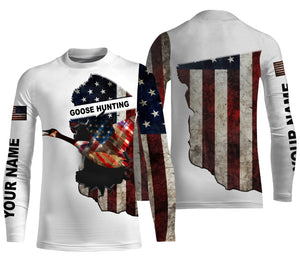 Goose hunting American flag patriotic waterfowl hunter personalized goose hunting shirts, hoodie NQSD27