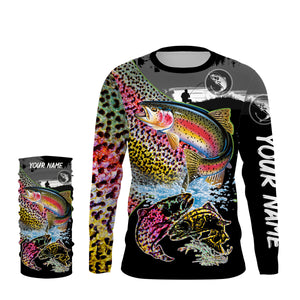 Rainbow Trout fishing scale Customize name long sleeves UV protection quick dry UPF 30+ NQS806