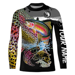 Rainbow Trout fishing scale Customize name long sleeves UV protection quick dry UPF 30+ NQS806