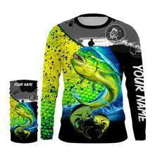 Load image into Gallery viewer, Mahi Mahi fishing scale Customize name long sleeves UV protection quick dry UPF 30+ NQS807