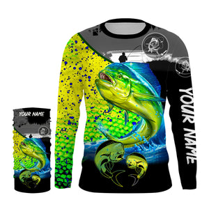 Mahi Mahi fishing scale Customize name long sleeves UV protection quick dry UPF 30+ NQS807