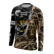 Load image into Gallery viewer, Walleye Fishing camo fish hook UV protection quick dry customize name long sleeves shirt NQS704