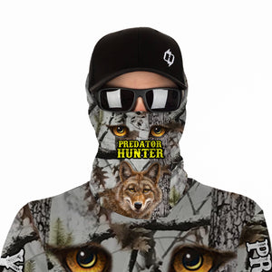 Predator hunter coyote Hunting camo Custom Name 3D All over print shirts Plus Size - personalized hunting apparel gifts for Adult and Kid - NQS823