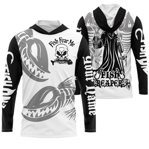 Fish fear me Fishing fish reaper UV protection quick dry Customize name long sleeves UPF 30+ NQS966