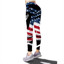 Load image into Gallery viewer, Beautiful american patriotic US flag deer hunting camo leggings - NQSD129