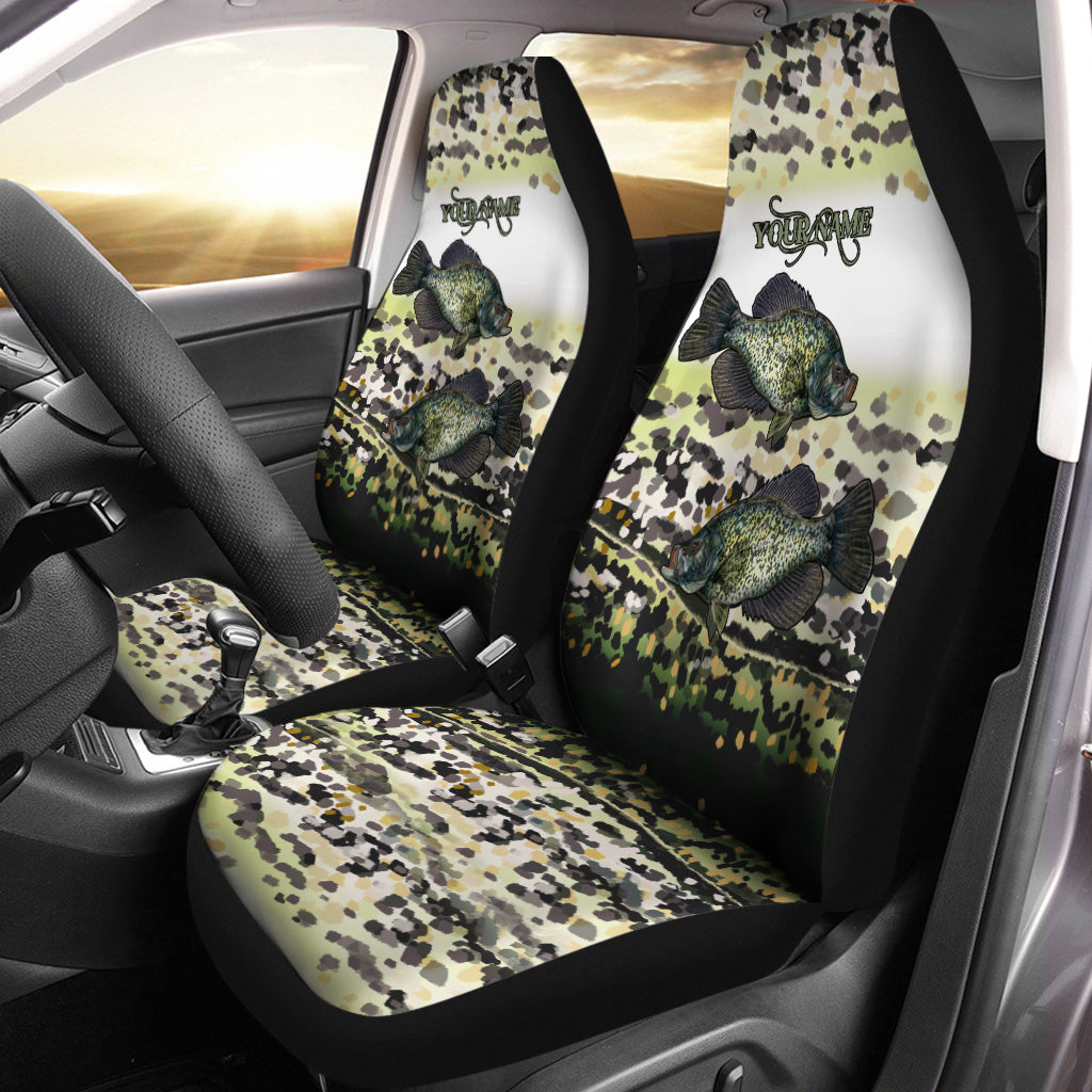 Crappie Fishing Custom 3D Printed Seat Cover, perfect car accessories Set of 2- personalized fishing gift for fishing lovers - NQS594
