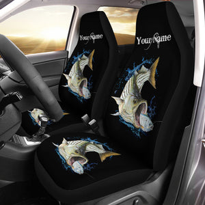 Striped Bass ( Striper) Fishing Custom 3D Printed Seat Cover, perfect car accessories Set of 2- personalized fishing gift for fishing lovers - NQS596