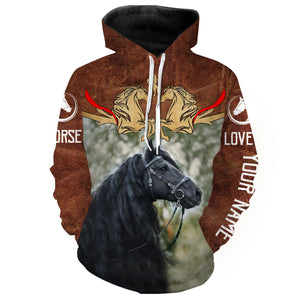 Friesian Horse Custom Name 3D All over print shirts - Best gift for horse lovers Men, Women and Kid - NQS723