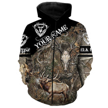 Load image into Gallery viewer, Elk Hunting skull camo Bowhunting Customize Name 3D All Over Printed Shirts NQS849