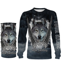 Load image into Gallery viewer, Wolf hunt hunting clothes Customize Name 3D All Over Printed Shirts plus size Personalized Hunting gift For men, women and kid NQS1008