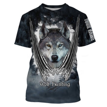 Load image into Gallery viewer, Wolf hunt hunting clothes Customize Name 3D All Over Printed Shirts plus size Personalized Hunting gift For men, women and kid NQS1008